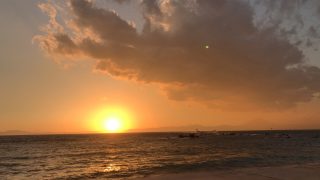 デニーズ葉山森戸店からの夕日